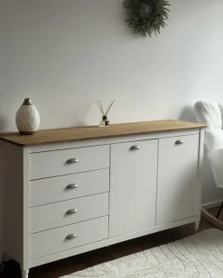 Credenza a 2 ante SHILLINGTON Legno di pino Bianco