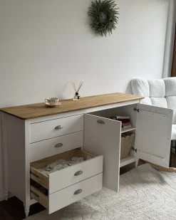 Credenza a 2 ante SHILLINGTON Legno di pino Bianco