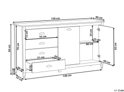 Credenza a 2 ante SHILLINGTON Legno di pino Bianco