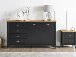 Credenza a 2 ante SHILLINGTON Legno di pino Nero