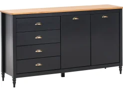 Credenza a 2 ante SHILLINGTON Legno di pino Nero