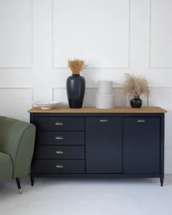 Credenza a 2 ante SHILLINGTON Legno di pino Nero