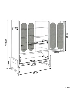 Credenza a 2 ante SOLETTA Metallo Bianco