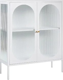 Credenza espositiva in vetro SARRE Metallo 90 cm Bianco