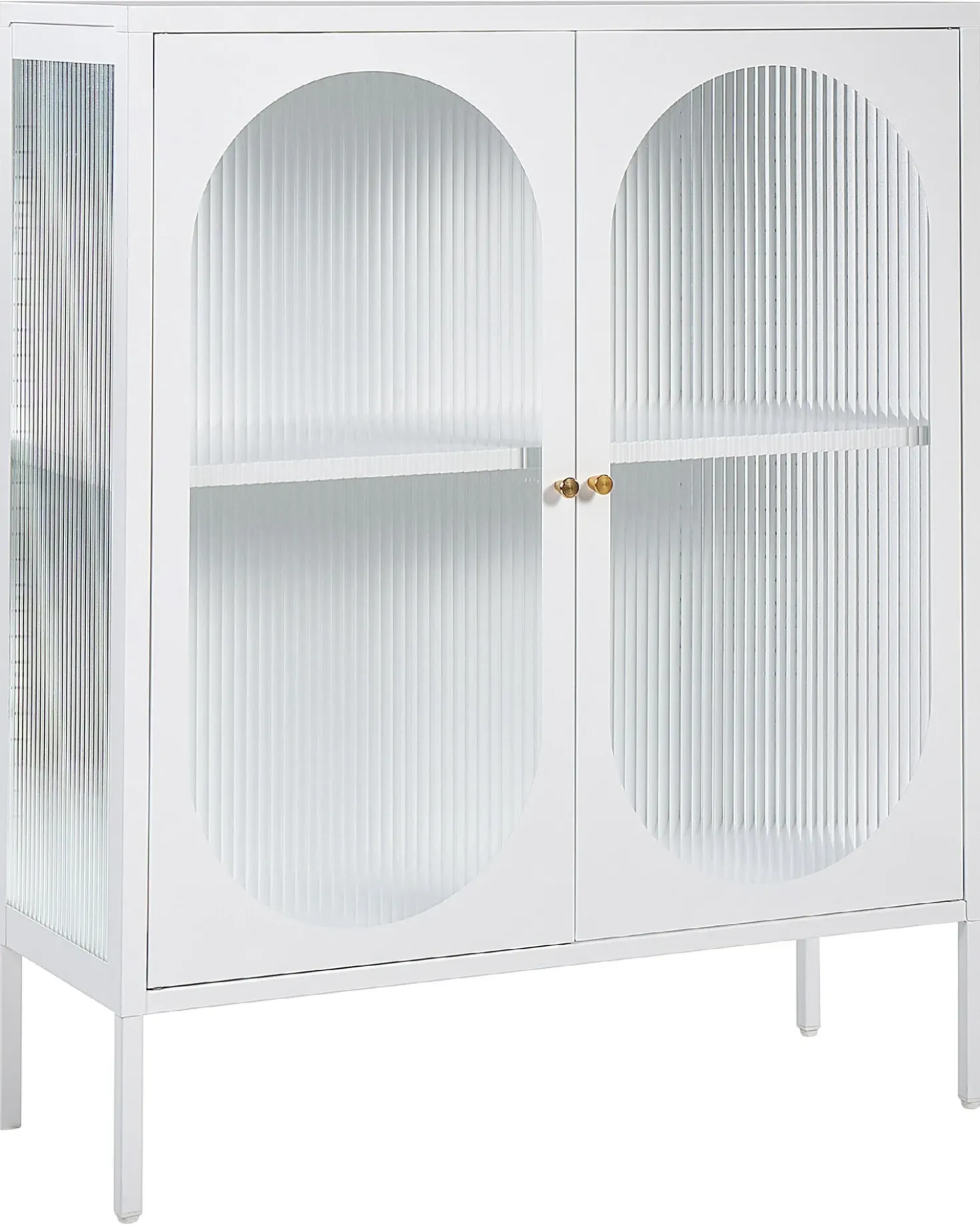 Credenza espositiva in vetro SARRE Metallo 90 cm Bianco