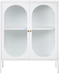 Credenza espositiva in vetro SARRE Metallo 90 cm Bianco