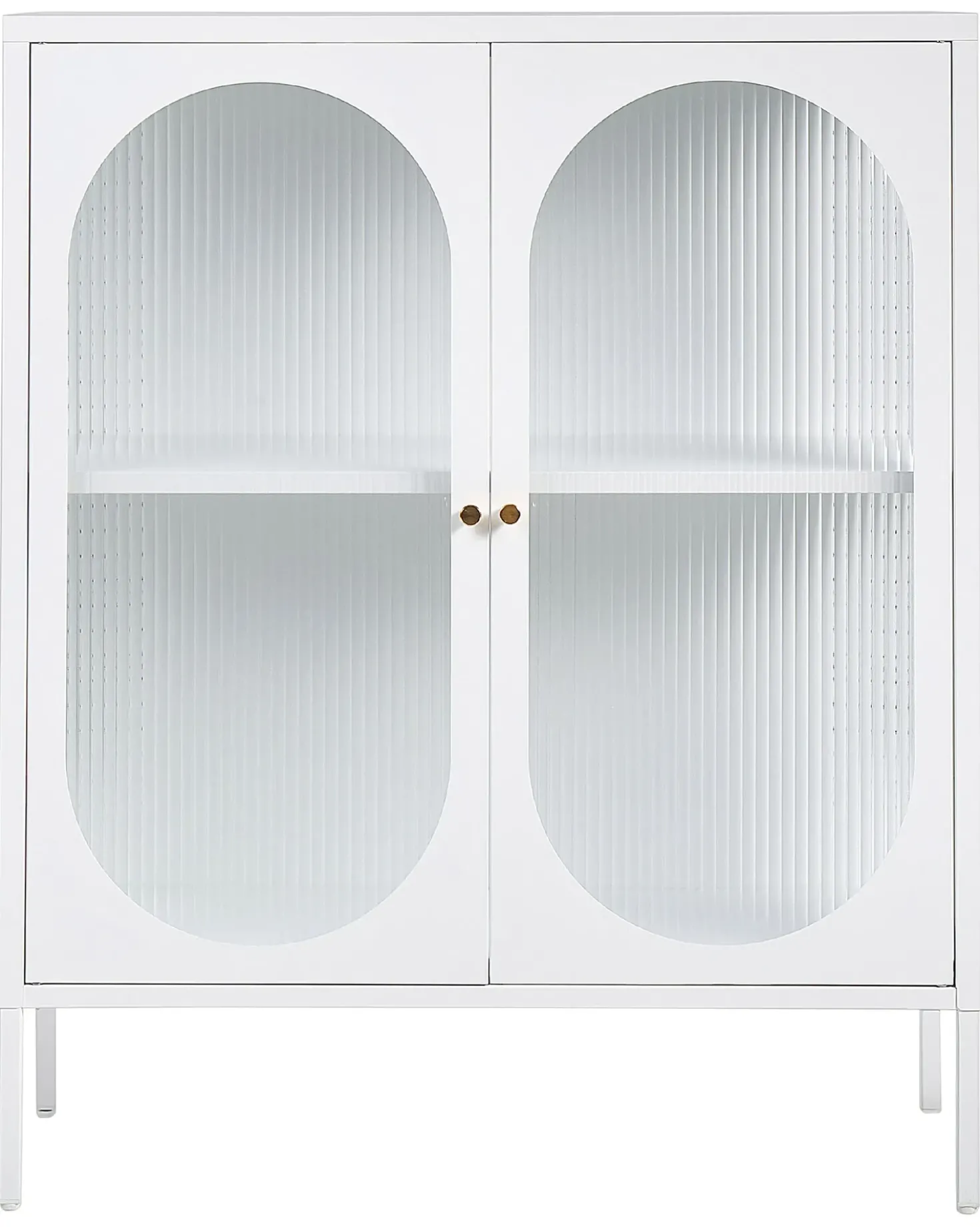 Credenza espositiva in vetro SARRE Metallo 90 cm Bianco