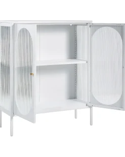 Credenza espositiva in vetro SARRE Metallo 90 cm Bianco