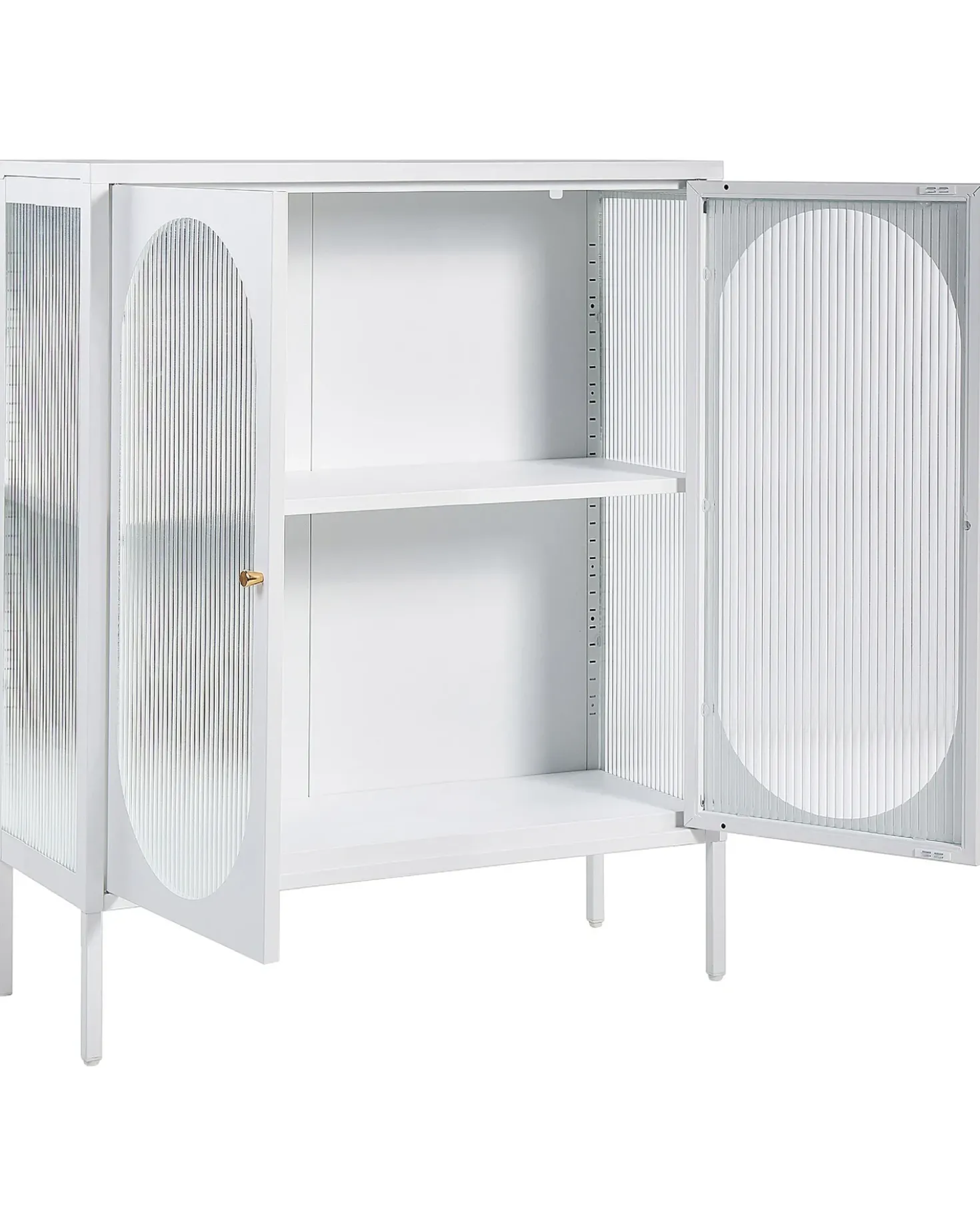Credenza espositiva in vetro SARRE Metallo 90 cm Bianco