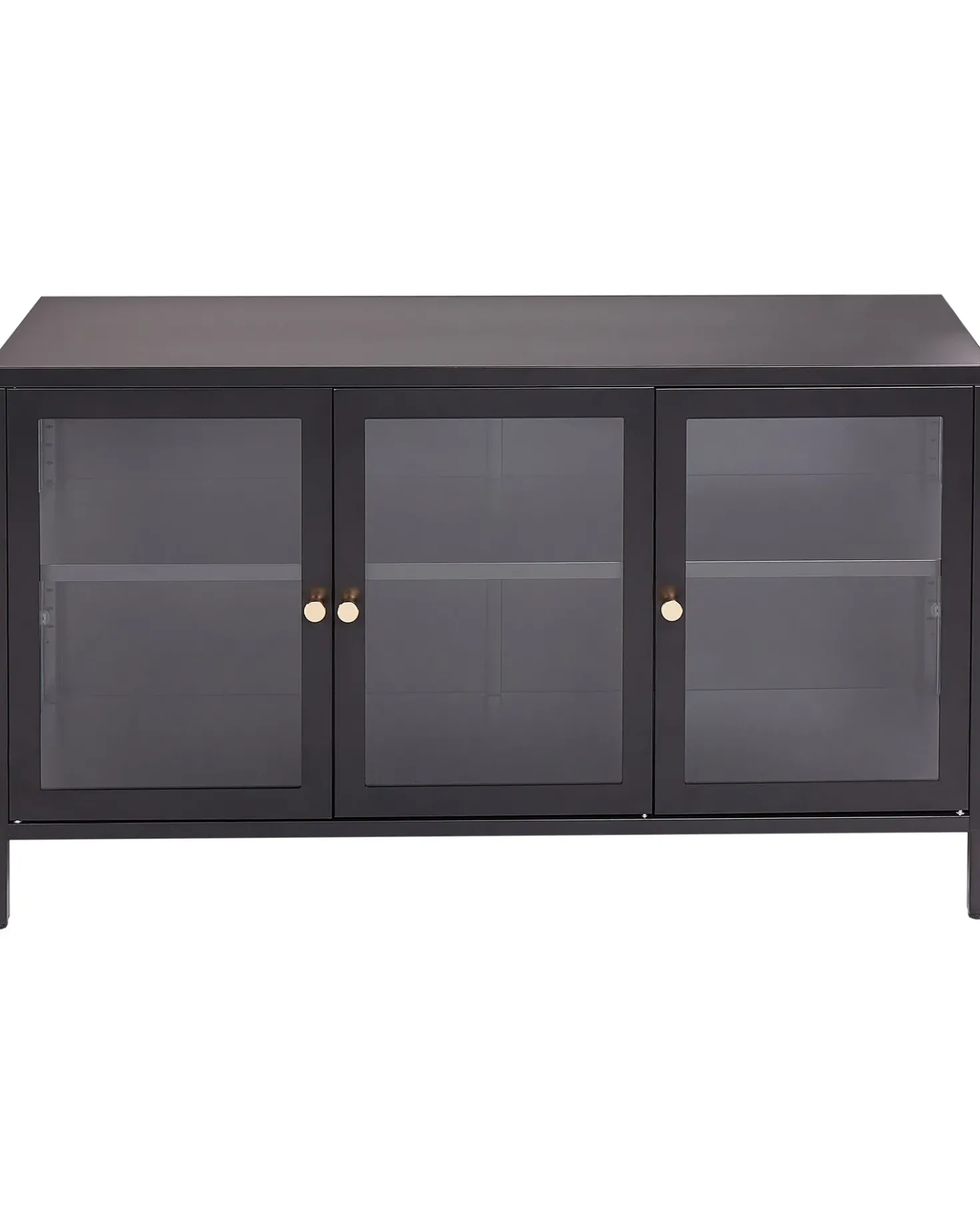 Credenza espositiva in vetro NEWPORT Metallo 115 cm Nero