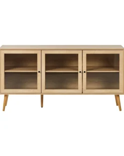 Credenza espositiva in vetro ALBANY 150 cm Marrone chiaro