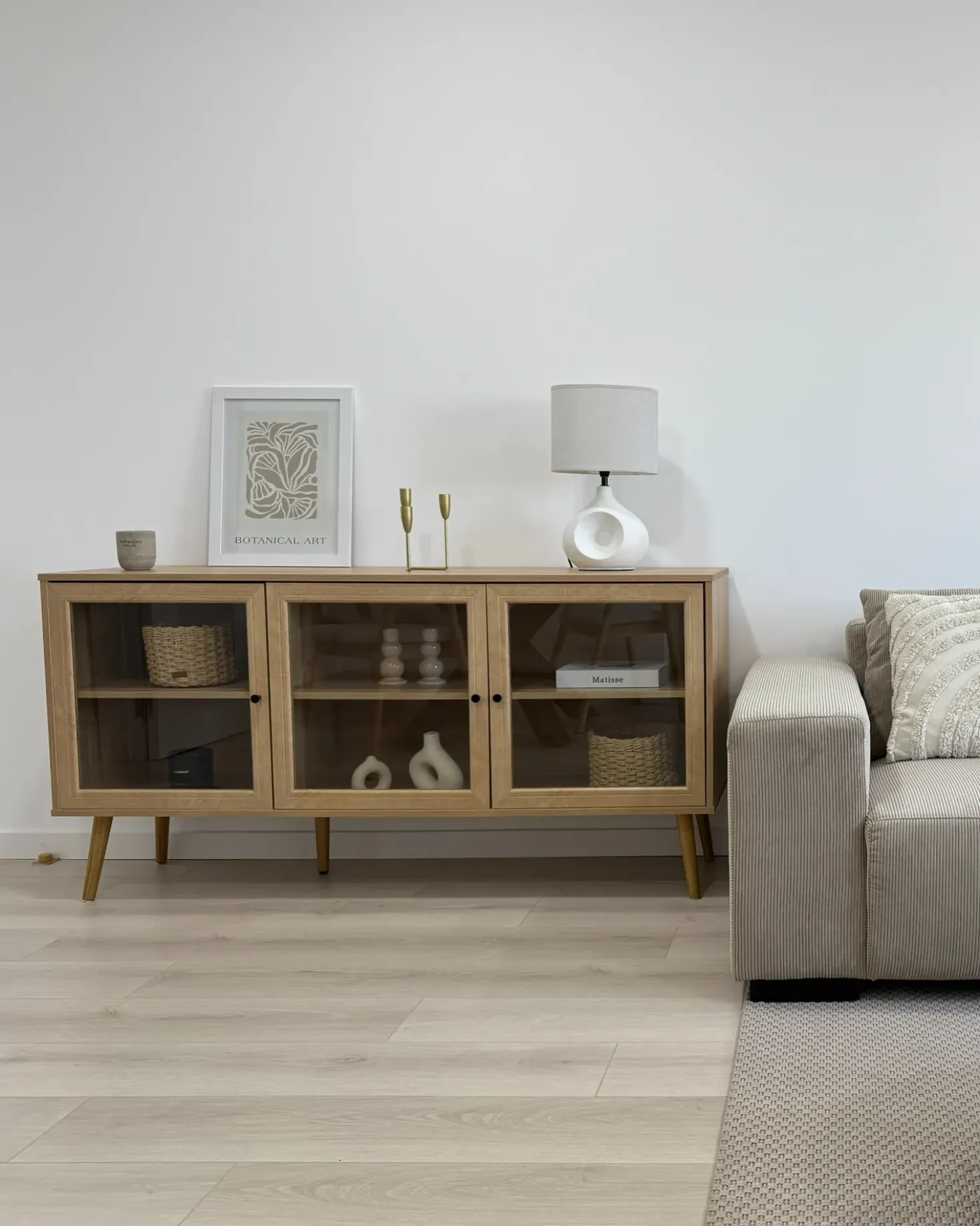 Credenza espositiva in vetro ALBANY 150 cm Marrone chiaro