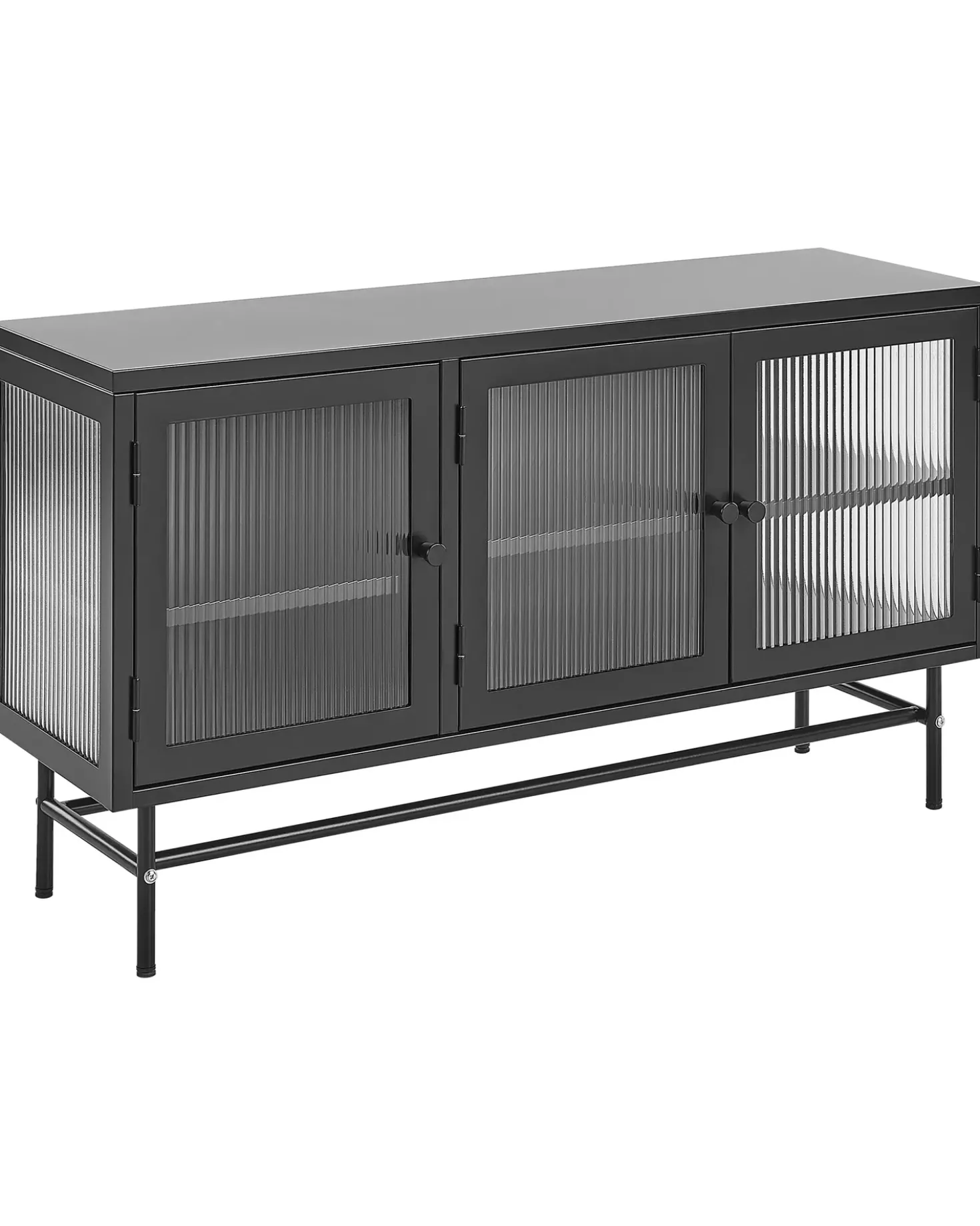 Credenza espositiva in vetro DEVON Metallo 115 cm Nero