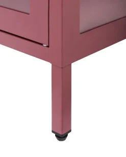 Credenza espositiva in vetro NEWPORT Metallo 115 cm Rosso scuro
