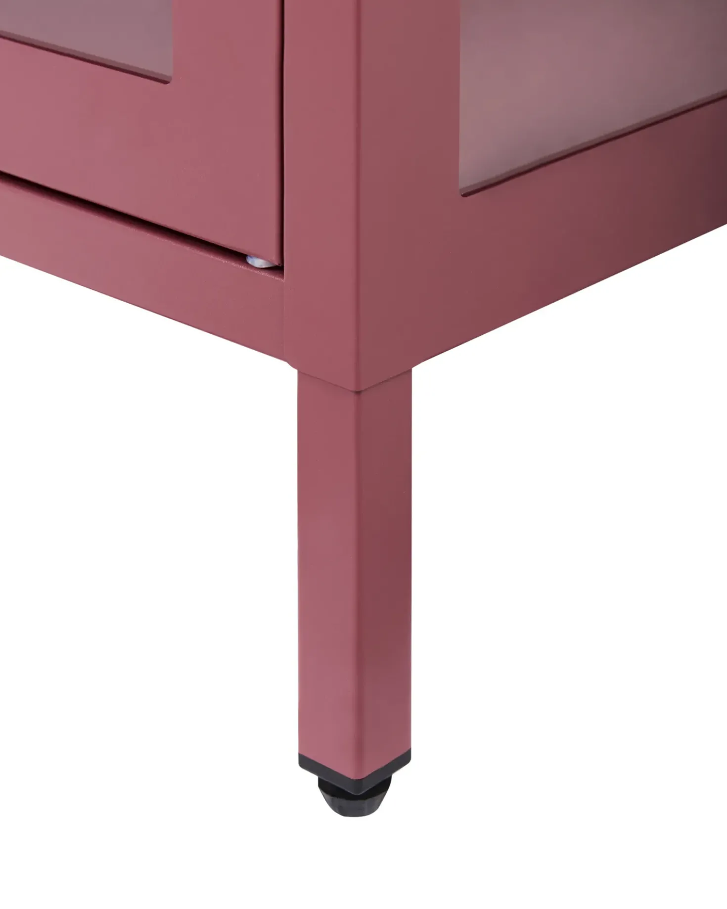 Credenza espositiva in vetro NEWPORT Metallo 115 cm Rosso scuro