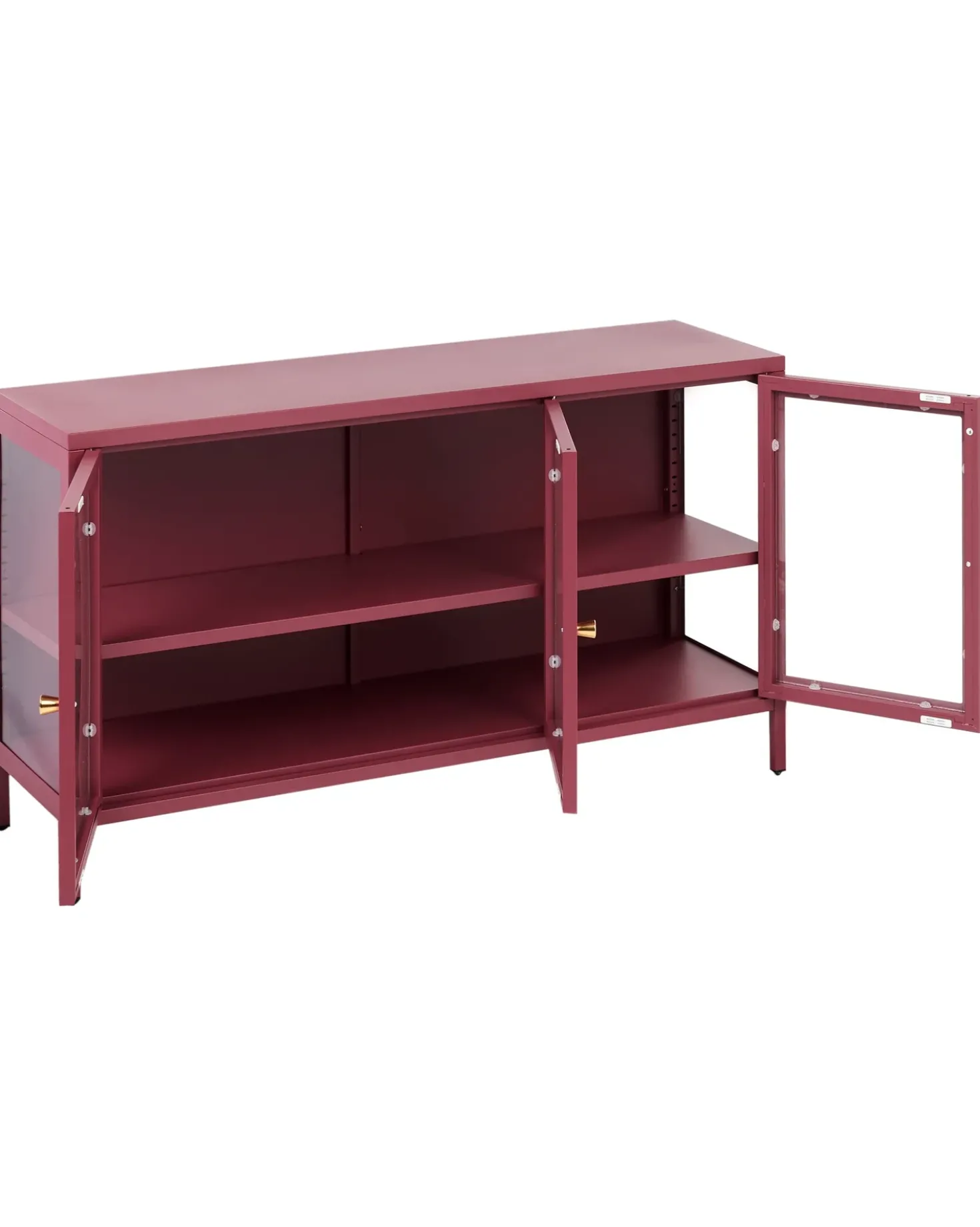 Credenza espositiva in vetro NEWPORT Metallo 115 cm Rosso scuro