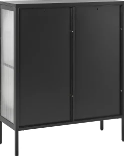 Credenza espositiva in vetro SARRE Metallo 90 cm Nero
