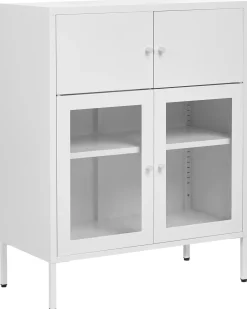 Credenza espositiva in vetro ESHOLT Metallo 80 cm Bianco
