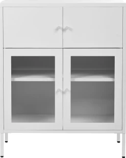 Credenza espositiva in vetro ESHOLT Metallo 80 cm Bianco