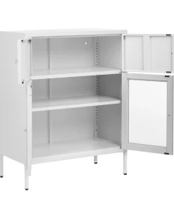Credenza espositiva in vetro ESHOLT Metallo 80 cm Bianco