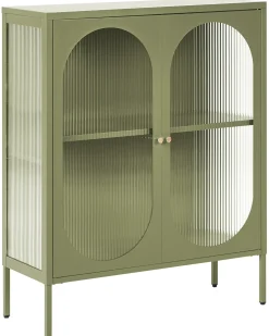 Credenza espositiva in vetro SARRE Metallo 90 cm Verde
