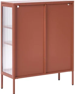 Credenza espositiva in vetro LERRYN Metallo 90 cm Marrone dorato