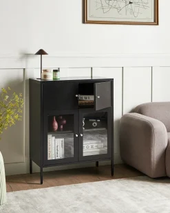 Credenza espositiva in vetro ESHOLT Metallo 80 cm Nero