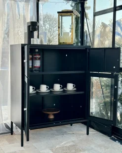 Credenza espositiva in vetro ESHOLT Metallo 80 cm Nero