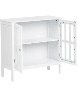 Credenza espositiva in vetro MIRAM 80 cm Bianco