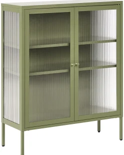Credenza espositiva in vetro LERRYN Metallo 90 cm Verde