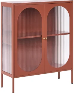 Credenza espositiva in vetro SARRE Metallo 90 cm Marrone dorato
