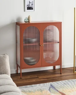 Credenza espositiva in vetro SARRE Metallo 90 cm Marrone dorato