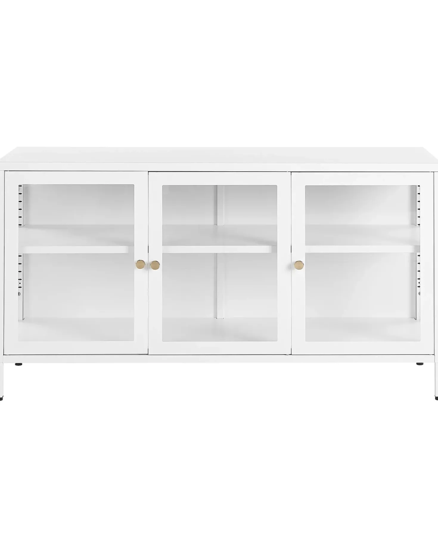 Credenza espositiva in vetro NEWPORT Metallo 115 cm Bianco