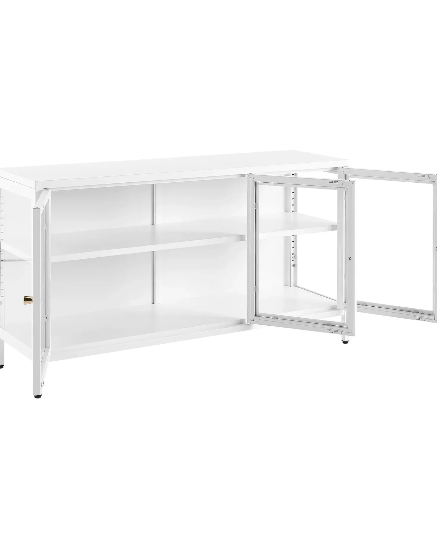 Credenza espositiva in vetro NEWPORT Metallo 115 cm Bianco
