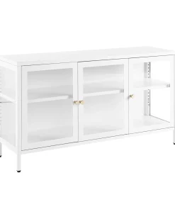 Credenza espositiva in vetro NEWPORT Metallo 115 cm Bianco