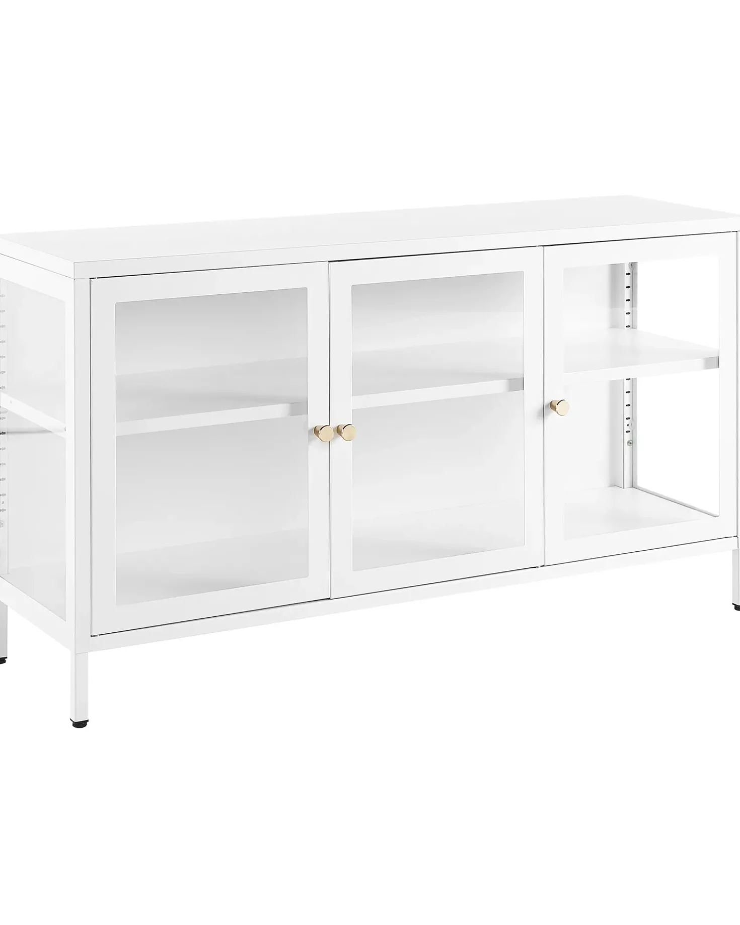 Credenza espositiva in vetro NEWPORT Metallo 115 cm Bianco