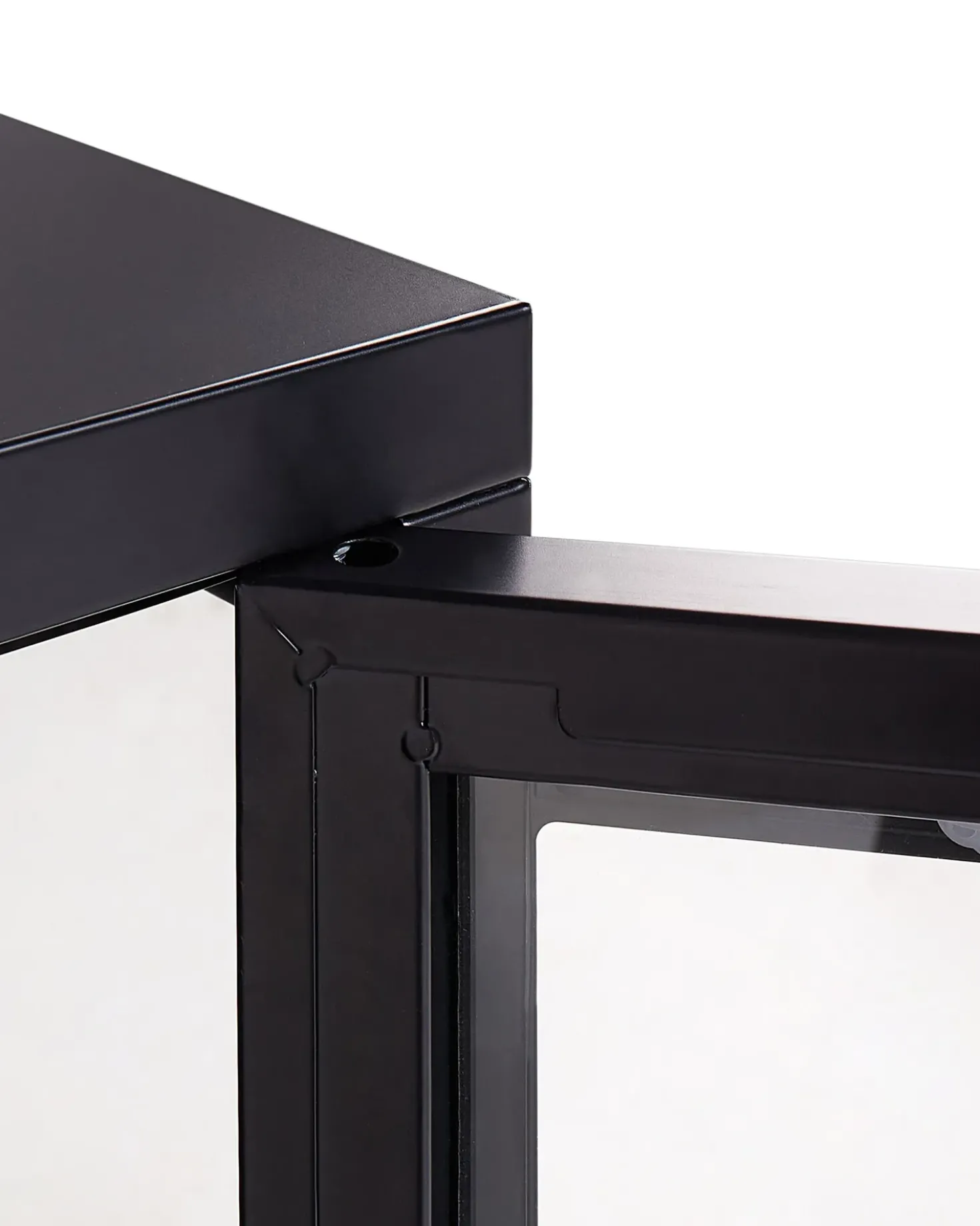 Credenza in vetro con illuminazione a LED NEWPORT Metallo 115 cm Nero