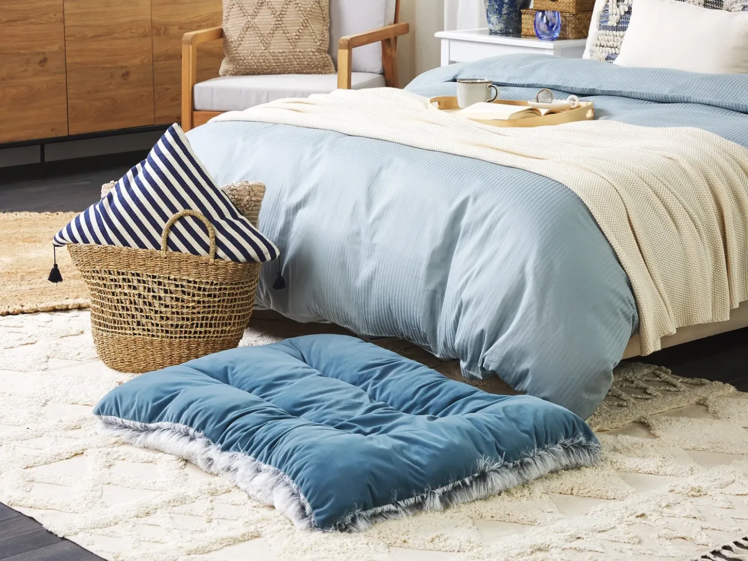 Cuccia per animali ERGANI Velluto Blu