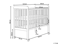 Culla per bambini Legno di pino BODMIN 60 x 120 cm con ruote Marrone chiaro