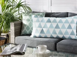Cuscino da esterno TRIFOS Trama geometrica 40 x 70 cm Blu