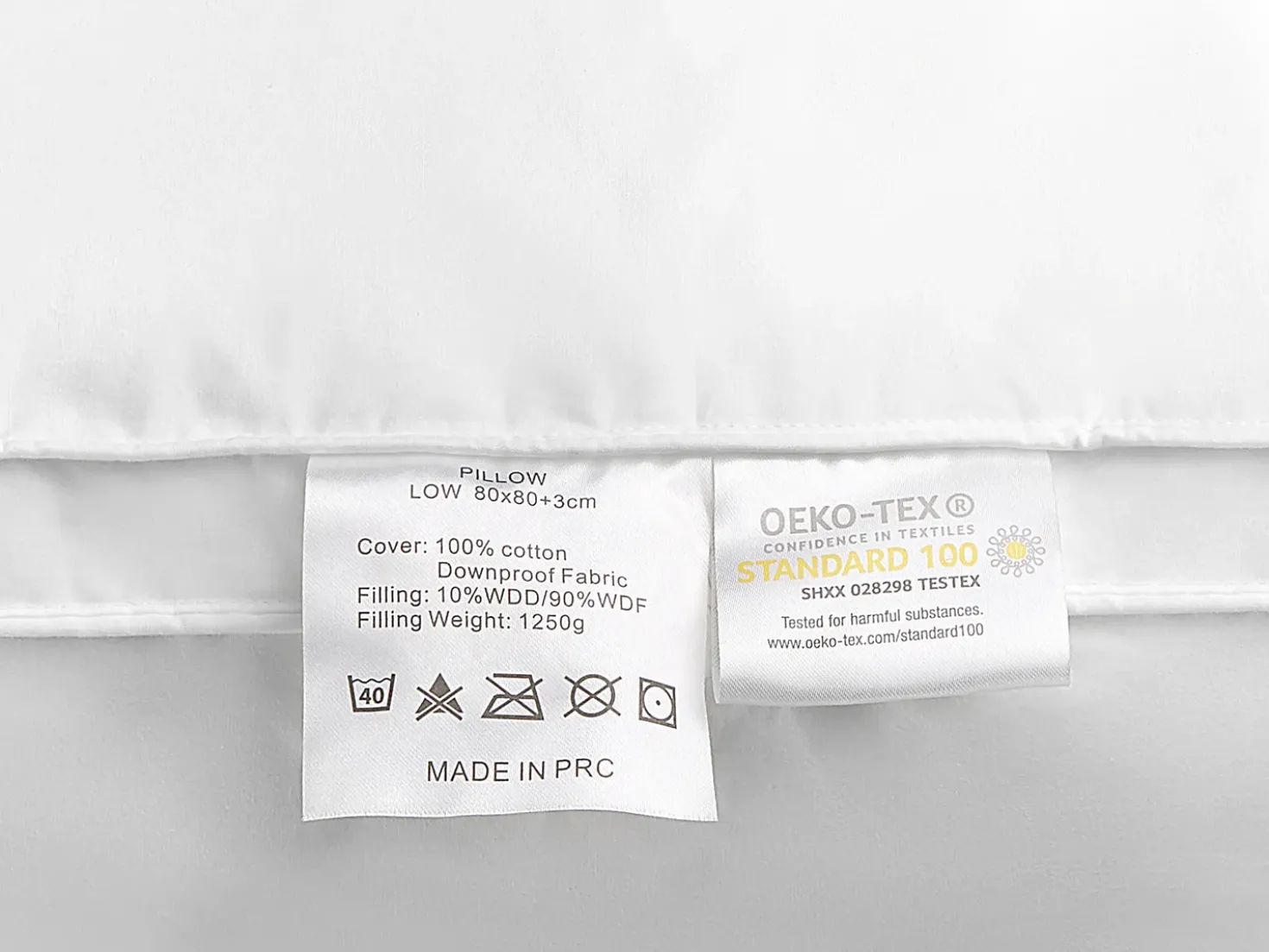 Cuscino da letto VIHREN Basso Piuma e piumino d'anatra 80 x 80 cm Bianco