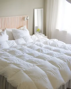 Cuscino da letto VIHREN Basso Piuma e piumino d'anatra 80 x 80 cm Bianco