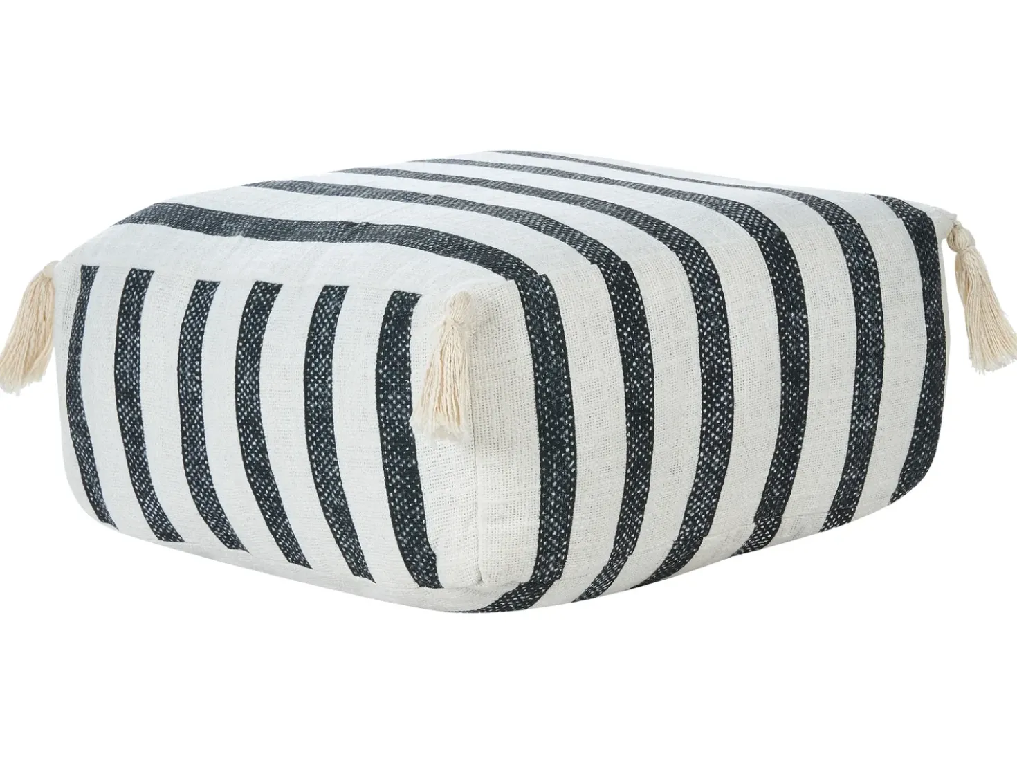 Cuscino da pavimento ASHTI Cotone Nero/Bianco
