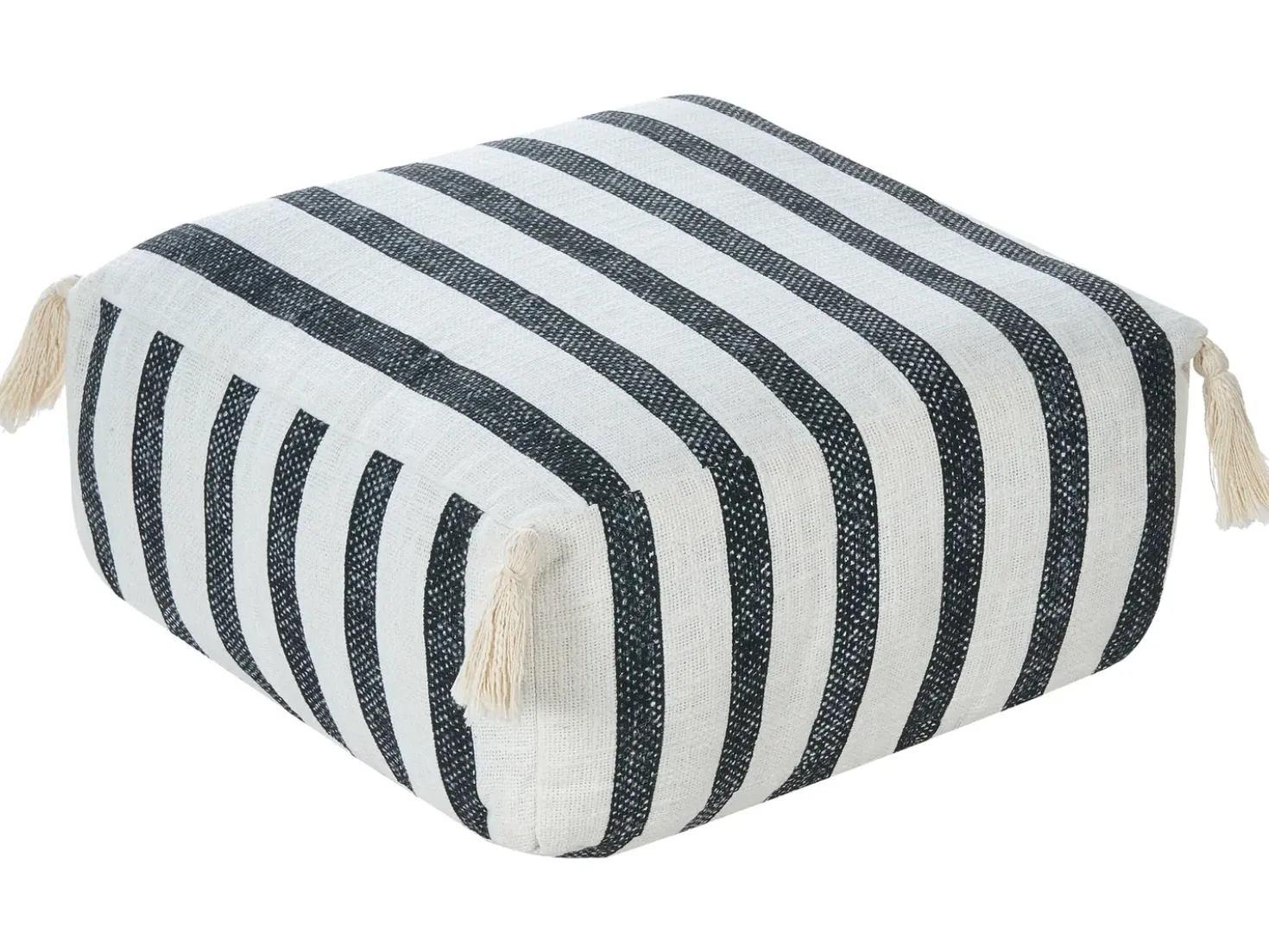 Cuscino da pavimento ASHTI Cotone Nero/Bianco