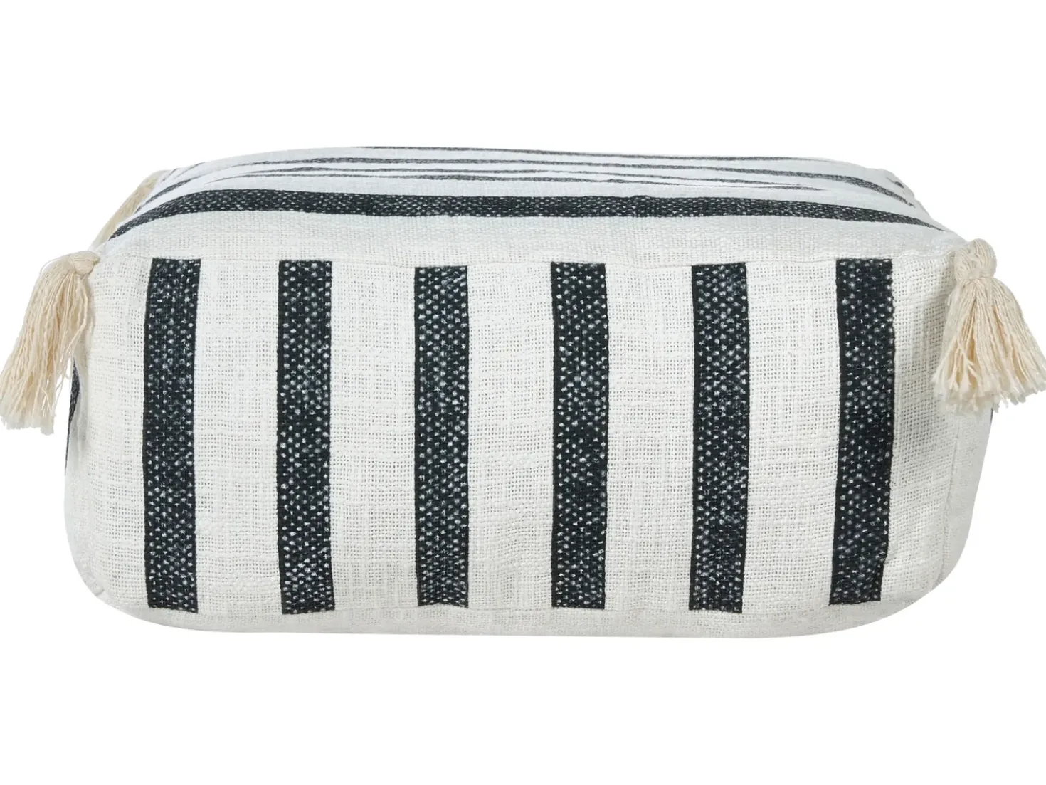 Cuscino da pavimento ASHTI Cotone Nero/Bianco