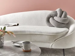 Cuscino decorativo ANGELONIA Bouclé 45 x 45 cm Grigio Tinta unita