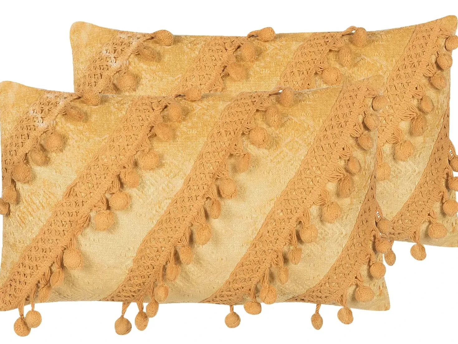 Cuscino decorativo AYROOR 30 x 50 cm Senape Trama geometrica
