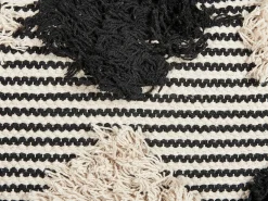 Cuscino decorativo BHUSAWAL Cotone 50 x 50 cm Nero Trama geometrica