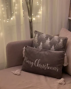 Cuscino decorativo BILLBERGIA Cotone 45 x 45 cm Grigio Modello natalizio
