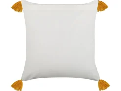 Cuscino decorativo BILOBA Cotone 45 x 45 cm Giallo Trama floreale